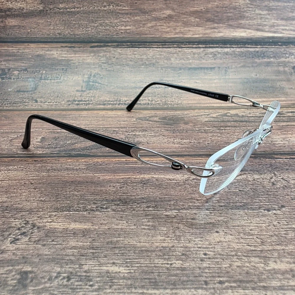Silhouette 6708 00 6050 Rimless Eyeglasses Silver Black Austria 19-130 4057